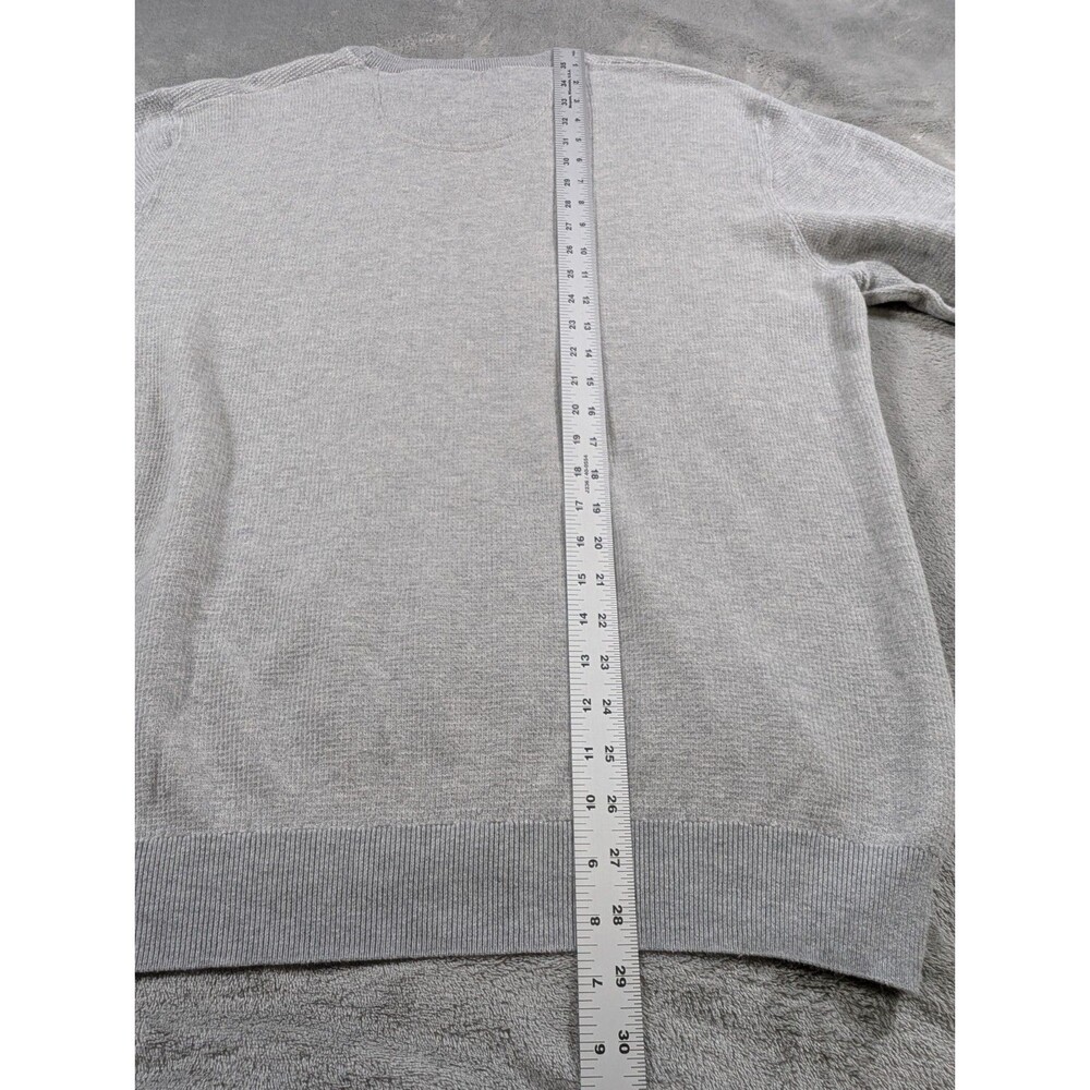 Christian Berg Men XXL Gray Waffle Knit Crewneck Thermal Pullover Sweater - Picture 8 of 8
